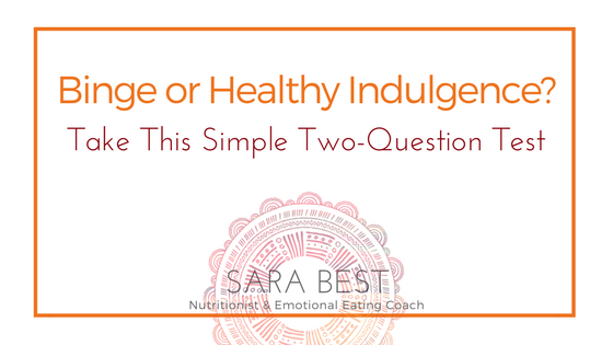 Binge or Healthy Indulgence?: Simple Two-Question Test